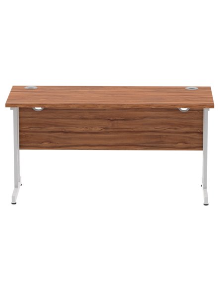 Dynamic Impulse 1400 x 600mm Straight Office Desk Walnut Top Silver Cantilever Leg MI001911 - pic 76544 | FastDaddyshop