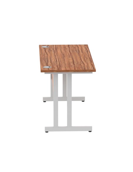 Dynamic Impulse 1400 x 600mm Straight Office Desk Walnut Top Silver Cantilever Leg MI001911 - pic 76546 | FastDaddyshop