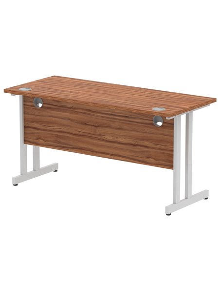 Dynamic Impulse 1400 x 600mm Straight Office Desk Walnut Top Silver Cantilever Leg MI001911 - pic 76547 | FastDaddyshop