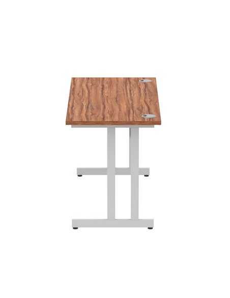 Dynamic Impulse 1400 x 600mm Straight Office Desk Walnut Top Silver Cantilever Leg MI001911 - pic 76550 | FastDaddyshop