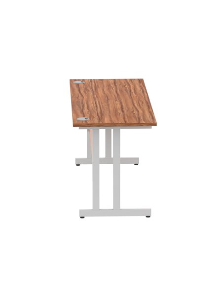 Dynamic Impulse 1600 x 600mm Straight Office Desk Walnut Top Silver Cantilever Leg MI001912 - pic 76554 | FastDaddyshop