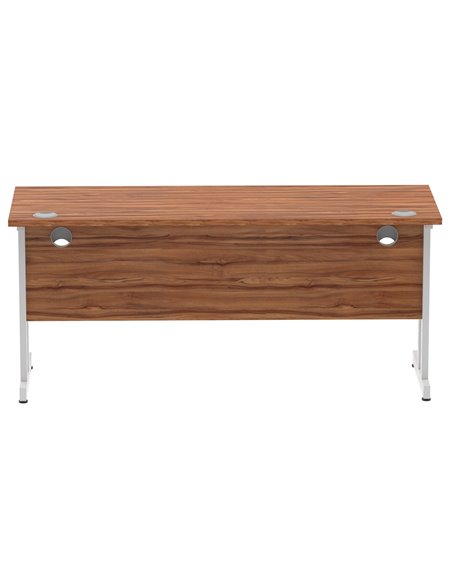 Dynamic Impulse 1600 x 600mm Straight Office Desk Walnut Top Silver Cantilever Leg MI001912 - pic 76556 | FastDaddyshop