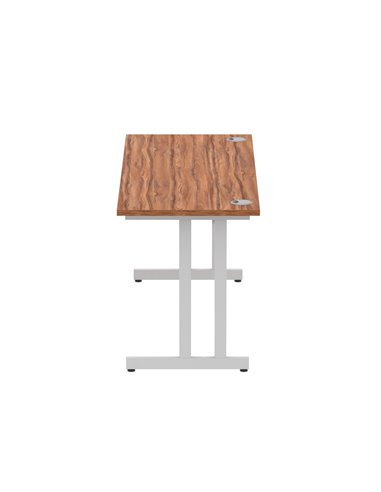 Dynamic Impulse 1600 x 600mm Straight Office Desk Walnut Top Silver Cantilever Leg MI001912