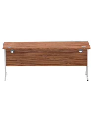 Dynamic Impulse 1800 x 600mm Straight Office Desk Walnut Top Silver Cantilever Leg MI001913