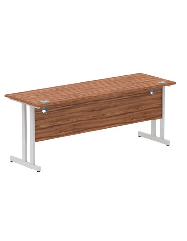 Dynamic Impulse 1800 x 600mm Straight Office Desk Walnut Top Silver Cantilever Leg MI001913