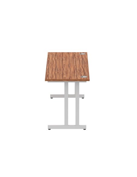Dynamic Impulse 1800 x 600mm Straight Office Desk Walnut Top Silver Cantilever Leg MI001913 - pic 76566 | FastDaddyshop