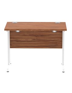 Dynamic Impulse 1000 x 600mm Straight Office Desk Walnut Top White Cantilever Leg MI001914 2