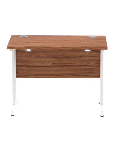 Dynamic Impulse 1000 x 600mm Straight Office Desk Walnut Top White Cantilever Leg MI001914