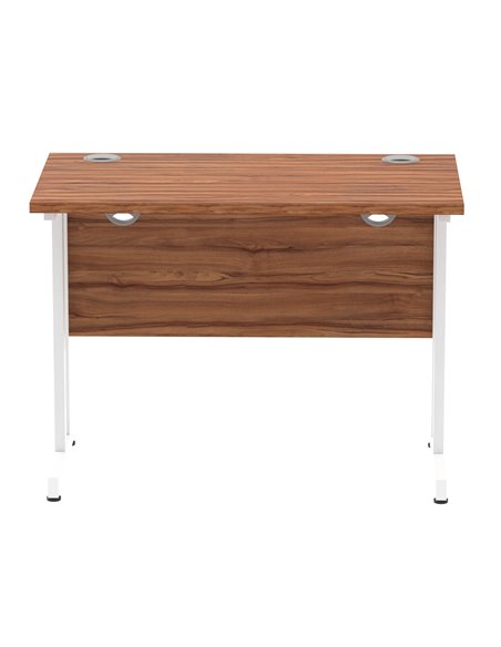 Dynamic Impulse 1000 x 600mm Straight Office Desk Walnut Top White Cantilever Leg MI001914 - pic 76568 | FastDaddyshop