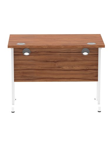 Dynamic Impulse 1000 x 600mm Straight Office Desk Walnut Top White Cantilever Leg MI001914