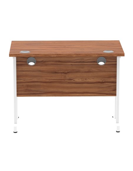Dynamic Impulse 1000 x 600mm Straight Office Desk Walnut Top White Cantilever Leg MI001914 - pic 76572 | FastDaddyshop