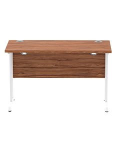 Dynamic Impulse 1200 x 600mm Straight Office Desk Walnut Top White Cantilever Leg MI001915 2