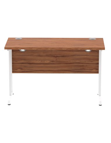 Dynamic Impulse 1200 x 600mm Straight Office Desk Walnut Top White Cantilever Leg MI001915