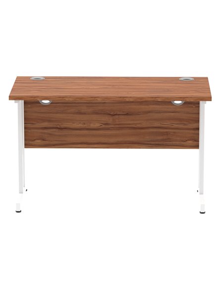 Dynamic Impulse 1200 x 600mm Straight Office Desk Walnut Top White Cantilever Leg MI001915 - pic 76576 | FastDaddyshop