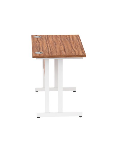 Dynamic Impulse 1200 x 600mm Straight Office Desk Walnut Top White Cantilever Leg MI001915 - pic 76578 | FastDaddyshop