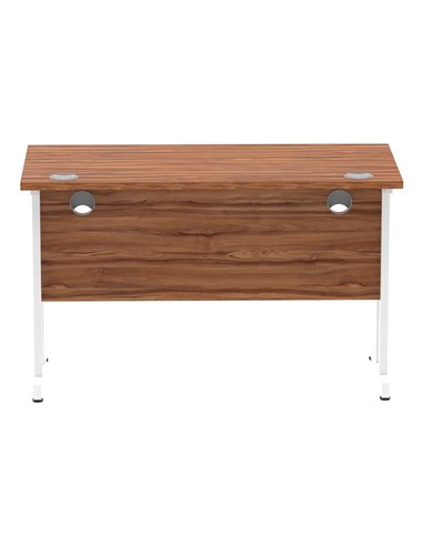Dynamic Impulse 1200 x 600mm Straight Office Desk Walnut Top White Cantilever Leg MI001915