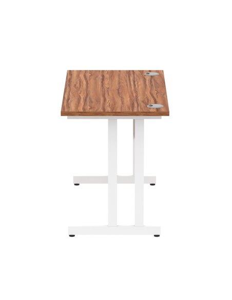 Dynamic Impulse 1200 x 600mm Straight Office Desk Walnut Top White Cantilever Leg MI001915 - pic 76582 | FastDaddyshop
