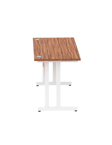 Dynamic Impulse 1400 x 600mm Straight Office Desk Walnut Top White Cantilever Leg MI001916 - pic 76586 | FastDaddyshop