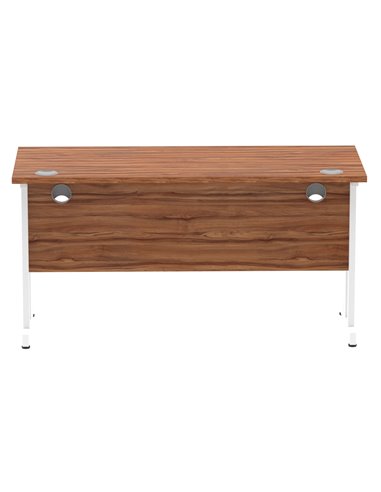 Dynamic Impulse 1400 x 600mm Straight Office Desk Walnut Top White Cantilever Leg MI001916
