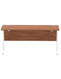 Dynamic Impulse 1600 x 600mm Straight Office Desk Walnut Top White Cantilever Leg MI001917 2