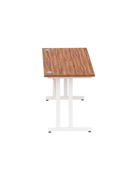 Dynamic Impulse 1600 x 600mm Straight Office Desk Walnut Top White Cantilever Leg MI001917 - pic 76594 | FastDaddyshop