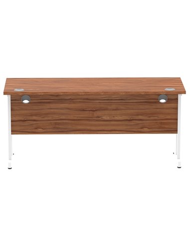 Dynamic Impulse 1600 x 600mm Straight Office Desk Walnut Top White Cantilever Leg MI001917