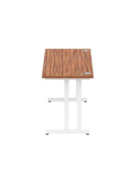 Dynamic Impulse 1600 x 600mm Straight Office Desk Walnut Top White Cantilever Leg MI001917 - pic 76598 | FastDaddyshop