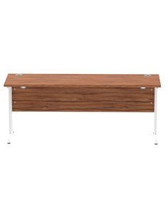 Dynamic Impulse 1800 x 600mm Straight Office Desk Walnut Top White Cantilever Leg MI001918 2