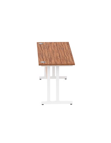 Dynamic Impulse 1800 x 600mm Straight Office Desk Walnut Top White Cantilever Leg MI001918