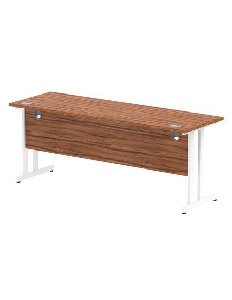 Dynamic Impulse 1800 x 600mm Straight Office Desk Walnut Top White Cantilever Leg MI001918 - pic 76603 | FastDaddyshop