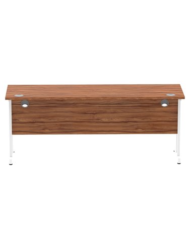 Dynamic Impulse 1800 x 600mm Straight Office Desk Walnut Top White Cantilever Leg MI001918