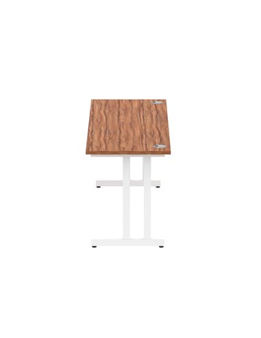 Dynamic Impulse 1800 x 600mm Straight Office Desk Walnut Top White Cantilever Leg MI001918