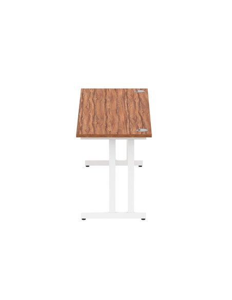 Dynamic Impulse 1800 x 600mm Straight Office Desk Walnut Top White Cantilever Leg MI001918 - pic 76606 | FastDaddyshop
