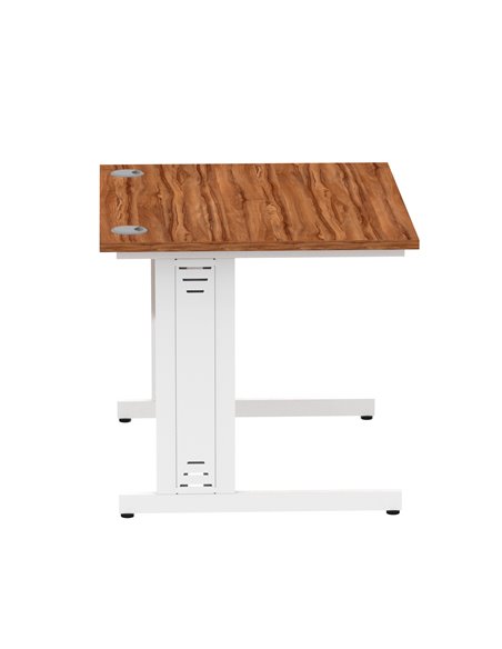 Dynamic Impulse 1000 x 800mm Straight Office Desk Walnut Top White Cable Managed Leg MI001994 - pic 76616 | FastDaddyshop