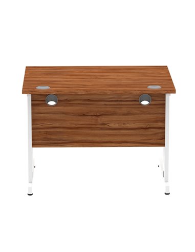 Dynamic Impulse 1000 x 800mm Straight Office Desk Walnut Top White Cable Managed Leg MI001994