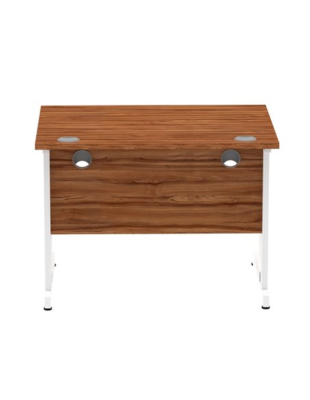 Dynamic Impulse 1000 x 800mm Straight Office Desk Walnut Top White Cable Managed Leg MI001994 - pic 76618 | FastDaddyshop