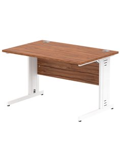 Dynamic Impulse 1200 x 800mm Straight Office Desk Walnut Top White Cable Managed Leg MI001995