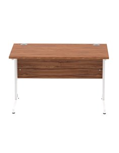 Dynamic Impulse 1200 x 800mm Straight Office Desk Walnut Top White Cable Managed Leg MI001995 2