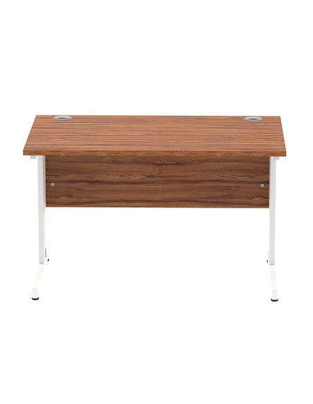 Dynamic Impulse 1200 x 800mm Straight Office Desk Walnut Top White Cable Managed Leg MI001995 - pic 76622 | FastDaddyshop