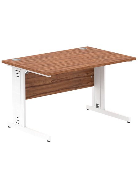 Dynamic Impulse 1200 x 800mm Straight Office Desk Walnut Top White Cable Managed Leg MI001995 - pic 76623 | FastDaddyshop
