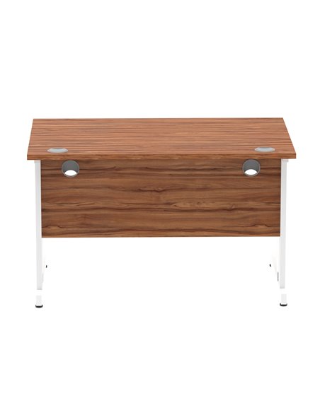 Dynamic Impulse 1200 x 800mm Straight Office Desk Walnut Top White Cable Managed Leg MI001995 - pic 76626 | FastDaddyshop