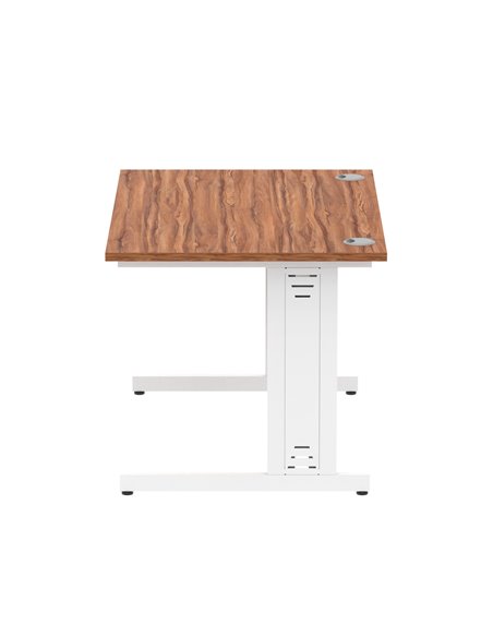 Dynamic Impulse 1200 x 800mm Straight Office Desk Walnut Top White Cable Managed Leg MI001995 - pic 76628 | FastDaddyshop