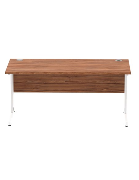 Dynamic Impulse 1600 x 800mm Straight Office Desk Walnut Top White Cable Managed Leg MI001997 - pic 76638 | FastDaddyshop