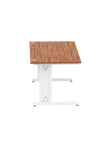 Dynamic Impulse 1600 x 800mm Straight Office Desk Walnut Top White Cable Managed Leg MI001997