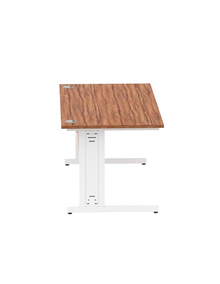 Dynamic Impulse 1600 x 800mm Straight Office Desk Walnut Top White Cable Managed Leg MI001997 - pic 76640 | FastDaddyshop
