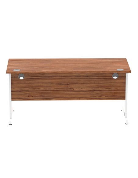 Dynamic Impulse 1600 x 800mm Straight Office Desk Walnut Top White Cable Managed Leg MI001997 - pic 76642 | FastDaddyshop