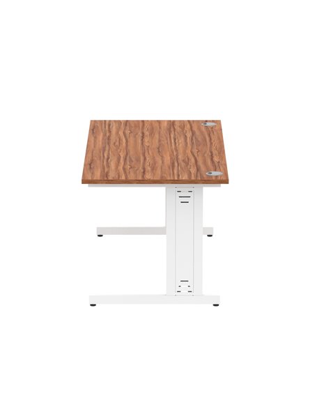 Dynamic Impulse 1600 x 800mm Straight Office Desk Walnut Top White Cable Managed Leg MI001997 - pic 76644 | FastDaddyshop