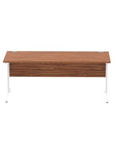 Dynamic Impulse 1800 x 800mm Straight Office Desk Walnut Top White Cable Managed Leg MI001998 2