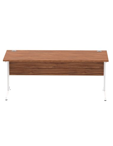 Dynamic Impulse 1800 x 800mm Straight Office Desk Walnut Top White Cable Managed Leg MI001998