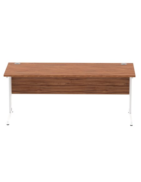 Dynamic Impulse 1800 x 800mm Straight Office Desk Walnut Top White Cable Managed Leg MI001998 - pic 76646 | FastDaddyshop